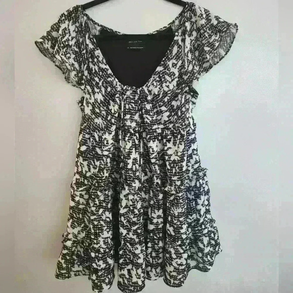 Urban Outfitters Beau Gingham Floral Mini Dress Adjustable Neckline Size Small - Picture 1 of 9